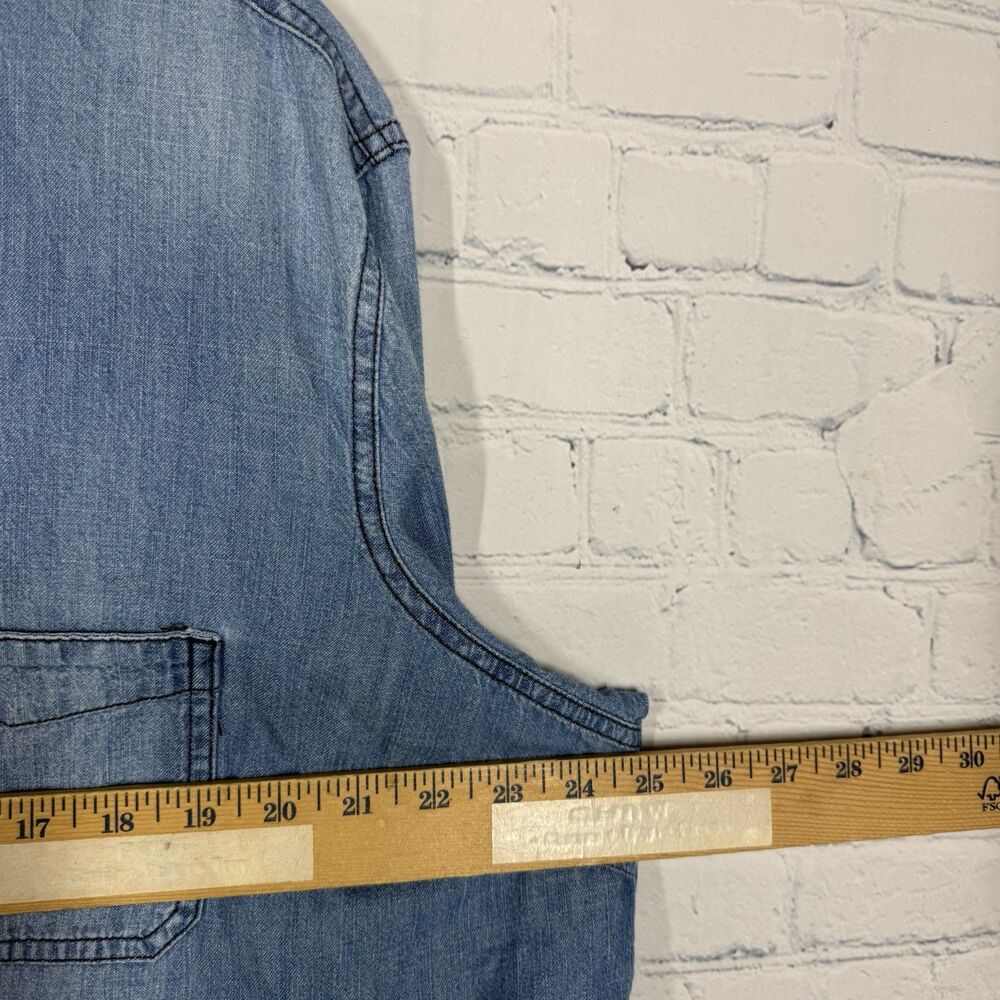Old Navy The Classic Shirt Women XXL Blue Chambray Denim Button Up 100% Cotton - Picture 6 of 9